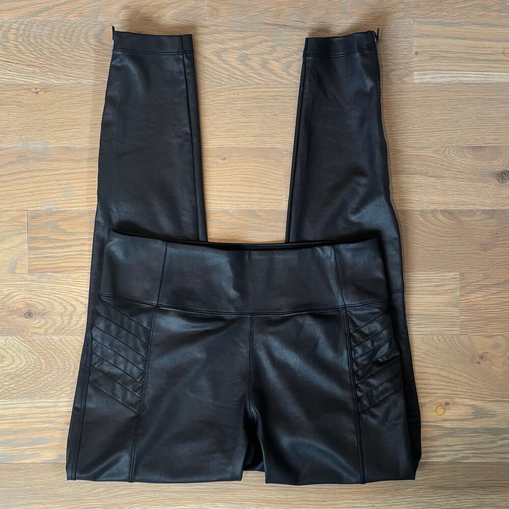 Athleta Delancey Gleam Moto Tights Leggings Black Ankle Zip Womens Size Medium - Picture 2 of 9